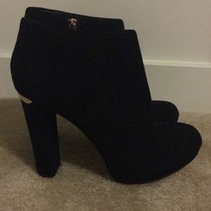 Black platform booties